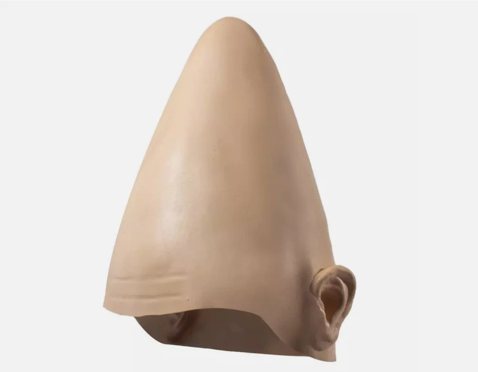 Máscara Cabezas de Cono Cono Cono Cono Alienígena Piel Calva Cubierta de Cabeza Disfraz Látex Cabezas en Forma de Huevo Foto 3 de 4