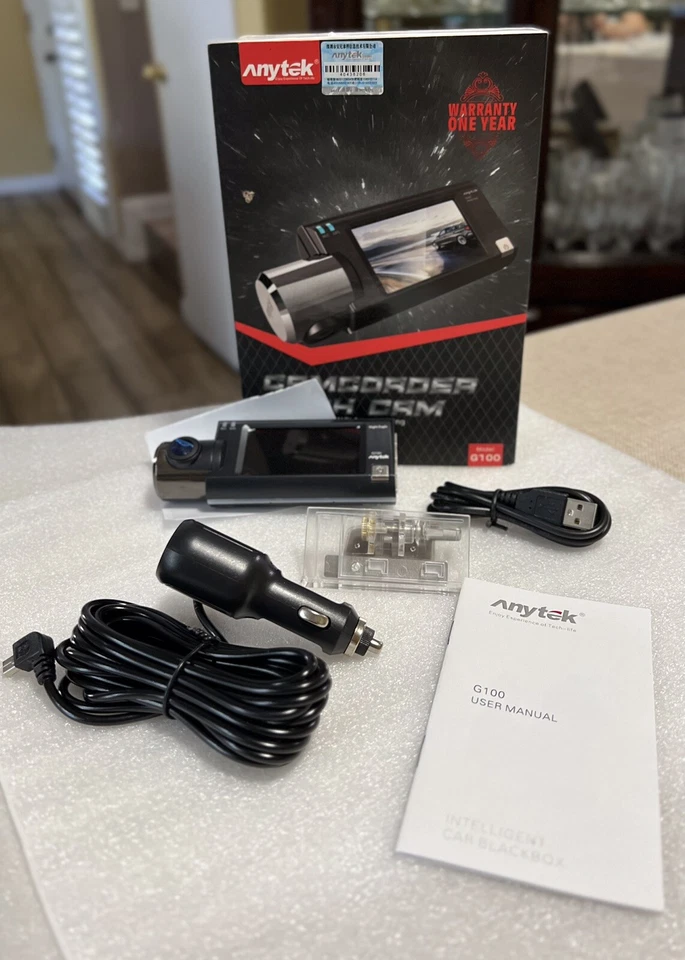 ANYTEK G100 Dash Cam 2.45” Built-IN WIFI 160 Degree Wide Angle 1080P DVR-Black - Image 3 of 4