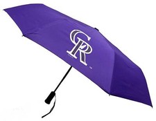 Storm Duds Colorado Rockies 42  Automatic Folding Umbrella W/Flashlight   Purple