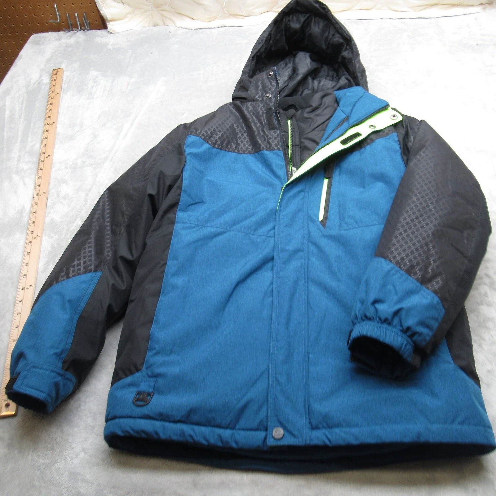Gerry Jacket Youth Large Blue Black Removable Liner Hooded Full Zip 3in1 Puffer