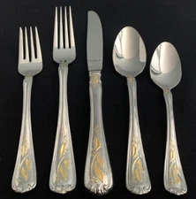 LENOX Stainless Glossy GOLDEN HOLIDAY Gold Accent Flatware CHOICE U Choose Piece