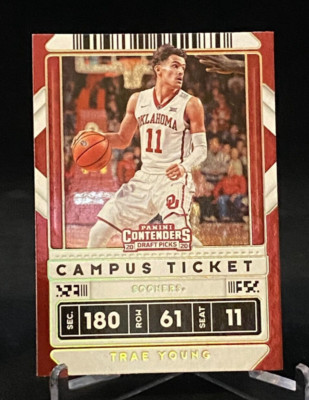 2020-21 Panini Contenders Draft Picks Campus Ticket #23 Trae Young Sooners