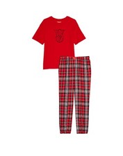 VICTORIA'S SECRET FLANNEL JOGGER TEE-JAMA PLAID PJ SET Sz XS,S,M,L,XL,XXL NWT 49