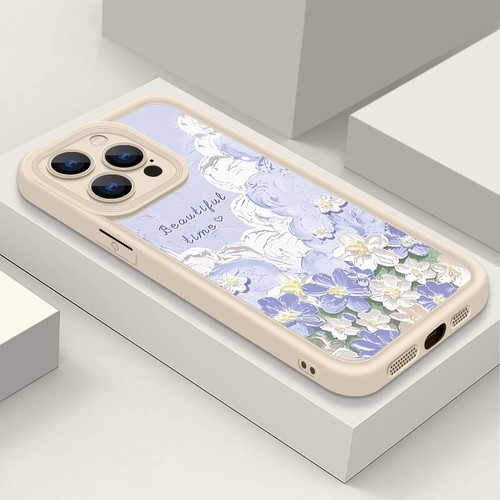 Case For iPhone 16 15 14 13 12 Pro Max 11 8 XR 16E Flowers Silicone Phone Cover - Picture 25 of 27