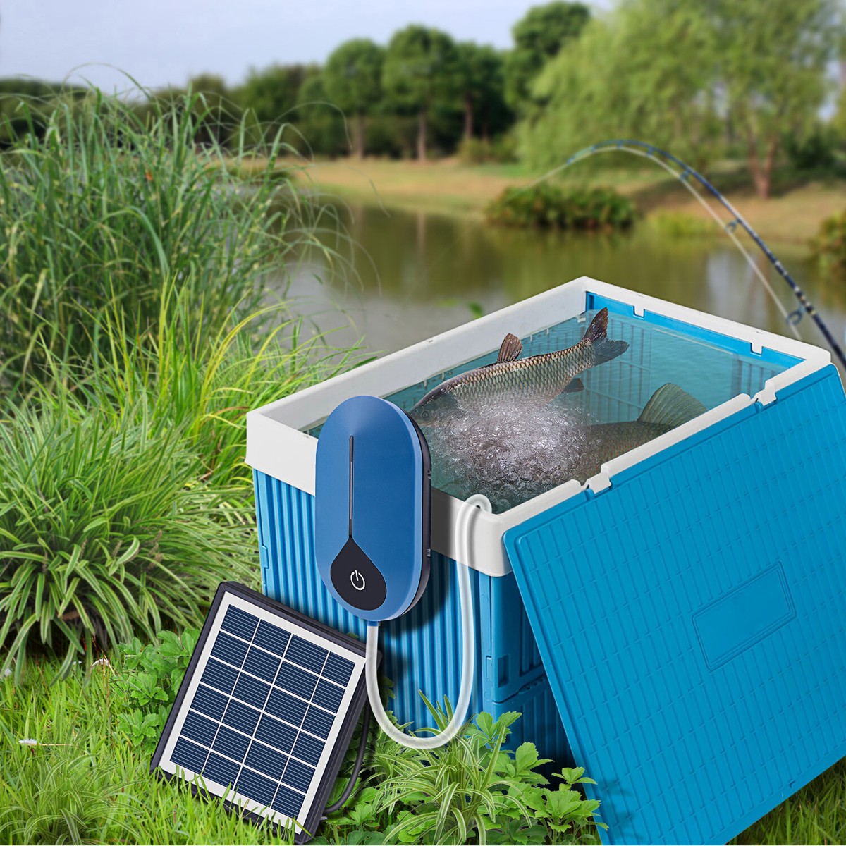 Solar Panel Powered Oxygen Air Pump Oxygenator For Aquarium Fish Pond Tank  M4R5 | eBay