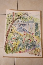 aquarelle nature Dordogne de Jean-François Kotarski 65 x 50 cm environ