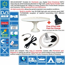 HELIO - MAGNET Digital Omnidirektional TV UKW DAB Antenne für Wohnmobil Boot LKW