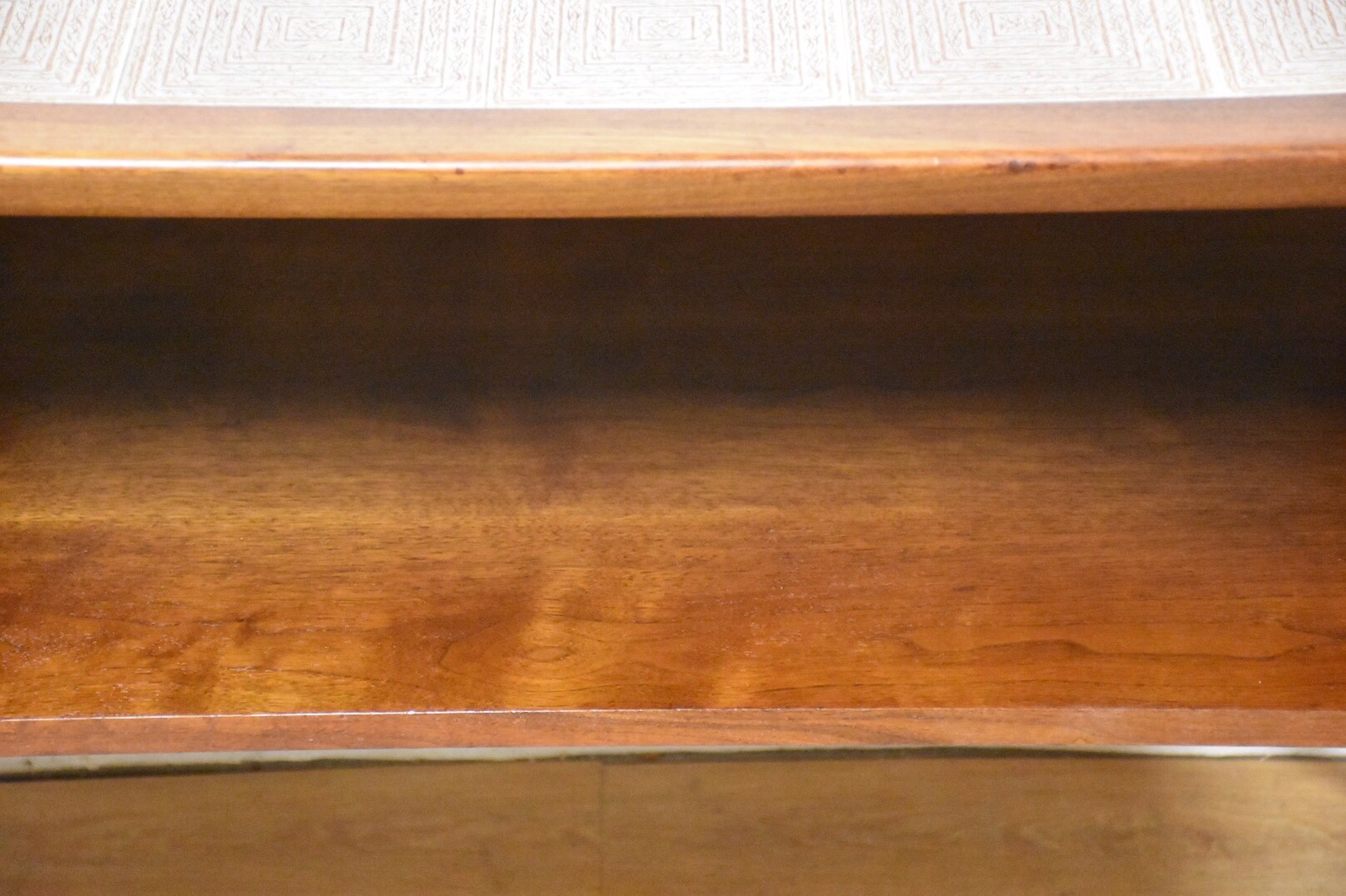 Walnut and Tile Mid Century TV Stand Console Table