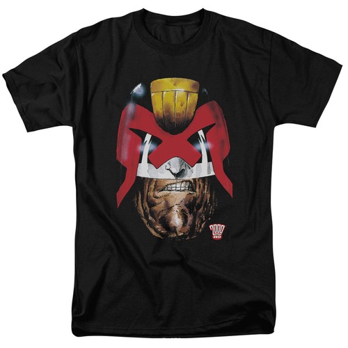 Camiseta negra con logotipo de Judge Dredd Head con licencia de cómic - Imagen 1 de 3