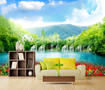 3D Nature Waterfall 19234NA Wallpaper Wall Murals Removable Wallpaper ...