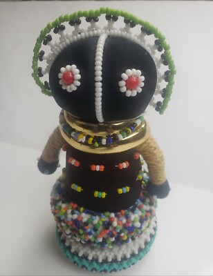 Handmade South African Mopani Crafts Ndebele Fertility Doll NWT