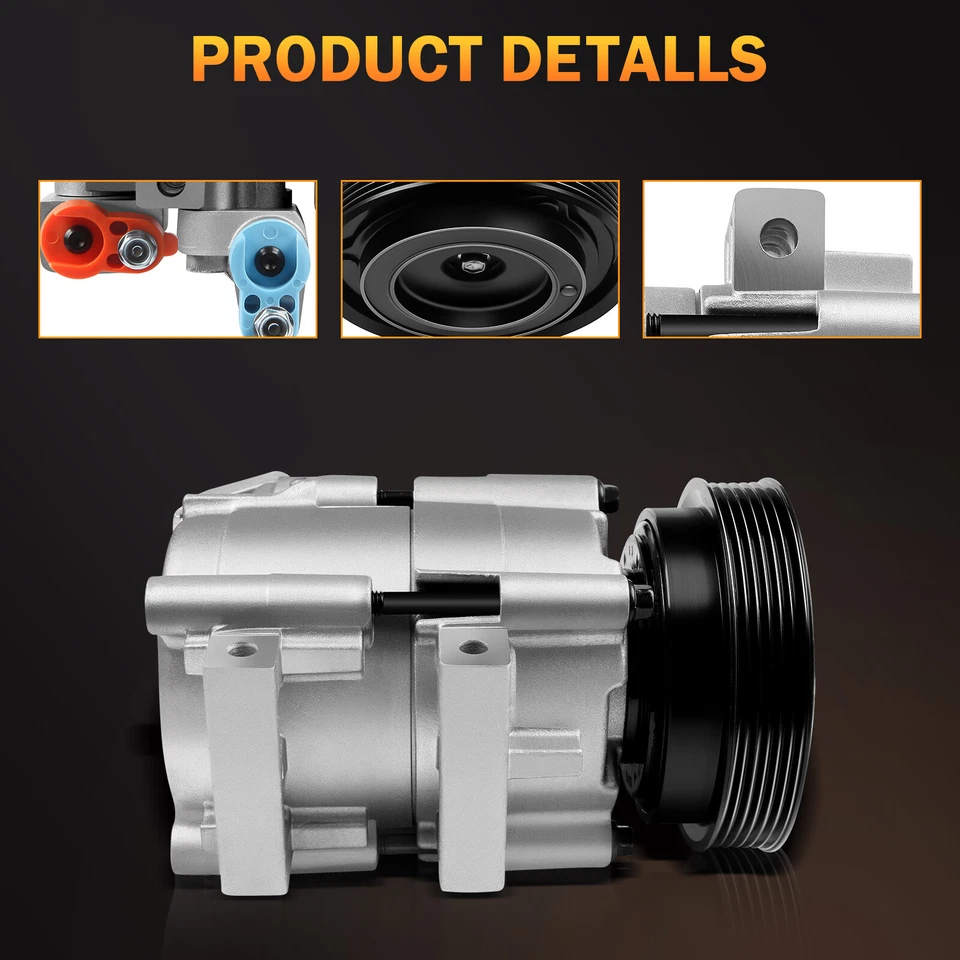 Compresor de aire acondicionado con embrague para Hyundai Sonata 1999-2001 2,5 L 2021498AM 58185 Foto 2 de 4