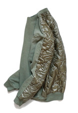 Kapital oversized Olive Quilted Shell Sweatshirt Size 1 small crewneck jersey