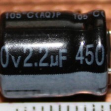 Image of Capacitor Electrolytic 2.2uF 450v Tol: +/- 20%  Radial 105^C