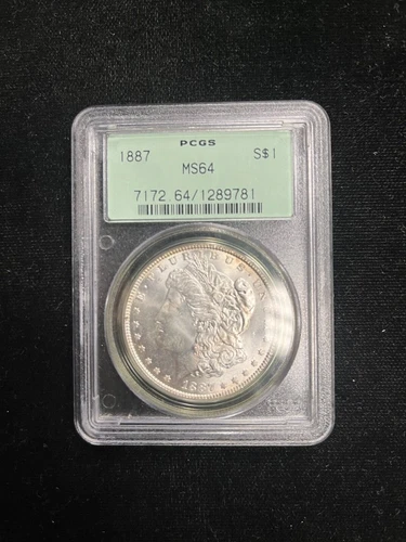 1887- Morgan Silver Dollar- MS64- PCGS-OGH