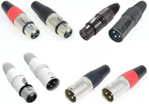 Adam Hall XLR Kupplung Female Male Stecker Buchse Schwarz Rot Mikrofon Kabel DMX