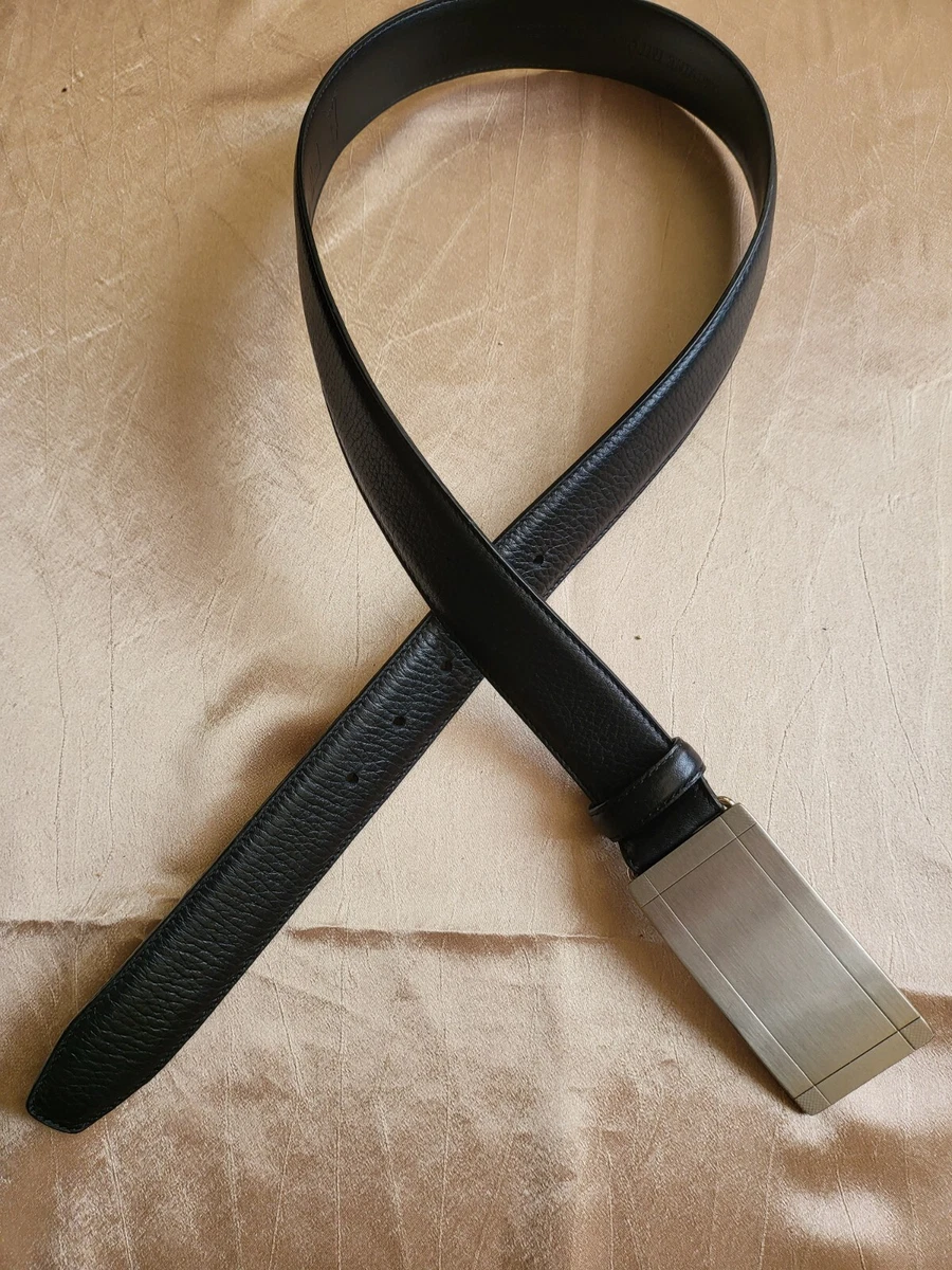 Ping Men s Black Genuine Leather Golf Belt With Silver Buckle Size 34 X P3022