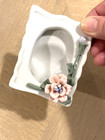 VintageMini Porcelain Photo Frame Victorian White and Flower 1.75x2.75” Opening — photo 8