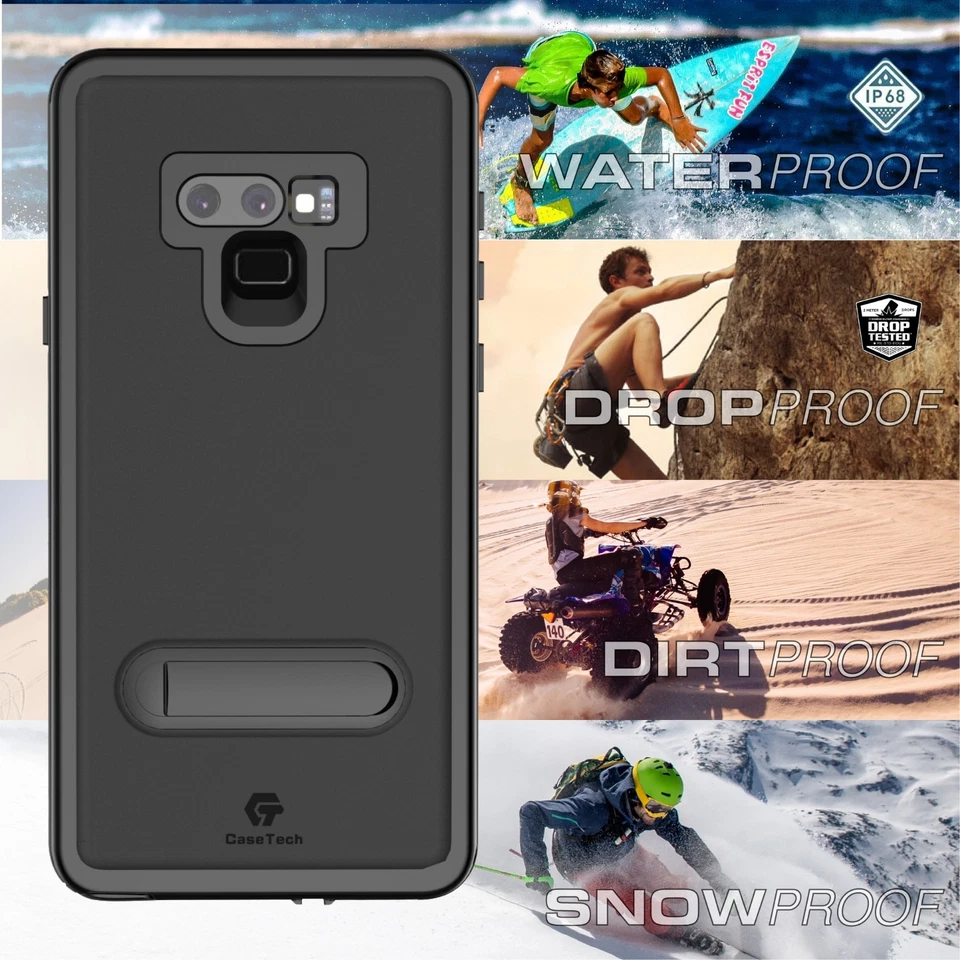 For Samsung Galaxy Note 10 9 S8 S9 S10 Plus Life Waterproof Case with Kickstand - Image 3 of 4