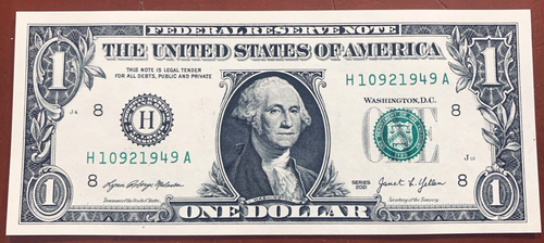 1949 Trailing Birth Year Note One Dollar Bill Fancy Serial Number H1092 1949A - Picture 2 of 3