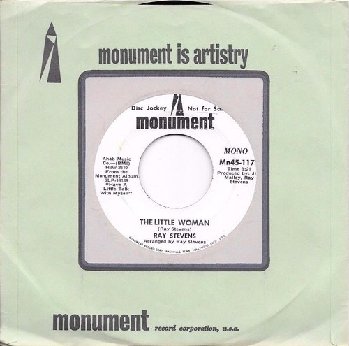 RAY STEVENS * 45 * Talk With Myself * 1970 * NM DJ PROMO * USA ORIGINAL MONUMENT - Picture 2 of 2