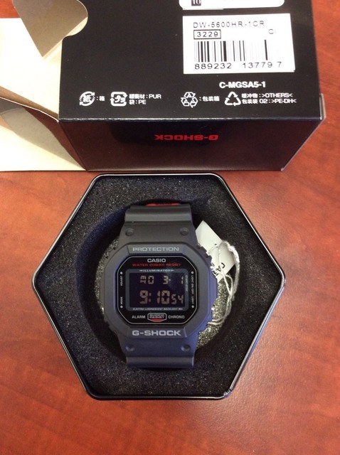 Casio Dw5600hr-1 G-shock LCD Digital Dial Black Red Resin Band Watch | eBay