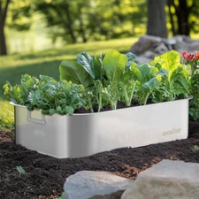 3x Raised Garden Bed Stainless Steel Planter Boxes for Vegetables Flowers Fruits