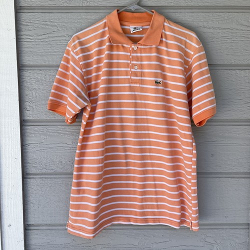 Lacoste Orange \u0026 White Striped Polo 