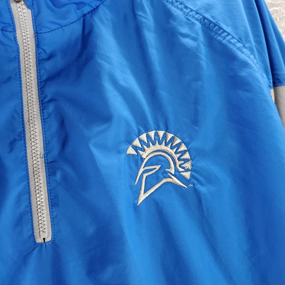 Mizuno Performance Men Jacket Small Blue Windbreaker Logo Embroidered 1/4 Zip - Image 3 of 4