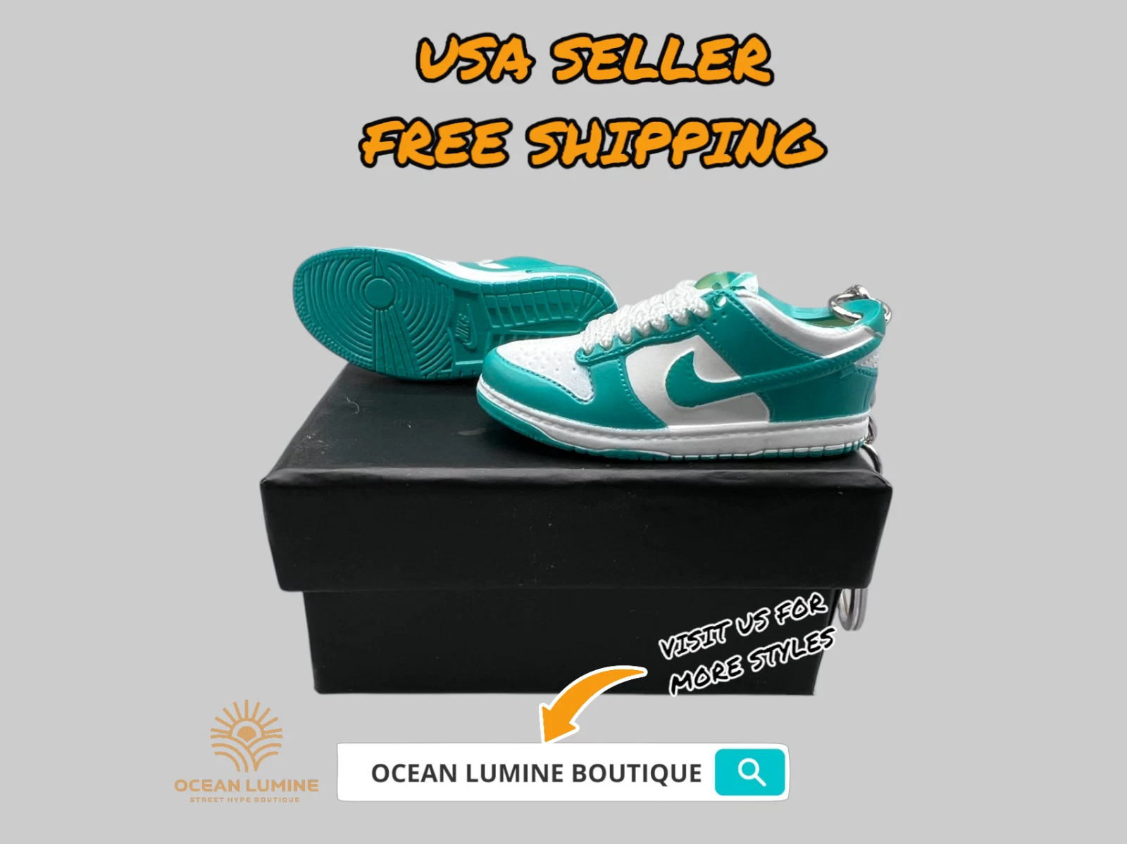 SB Dunk Low Mini Porte clés Baskets 3D, Baskets Basketball Boîte de Collection Options