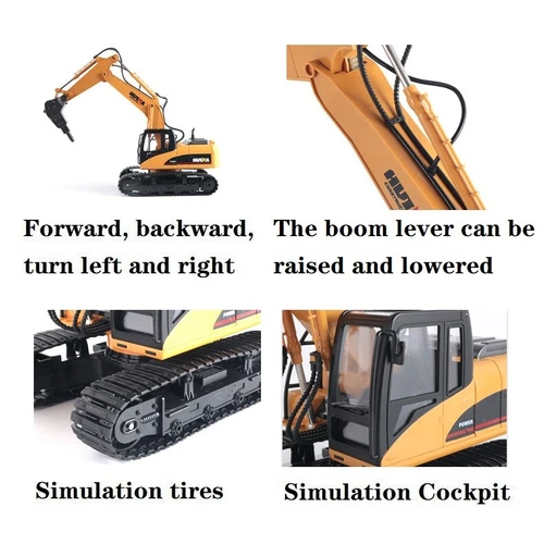 1:14 RC Drill Digger Excavator 16CH Remote Controlled Truck Vehicles Car Huina - Picture 17 of 17