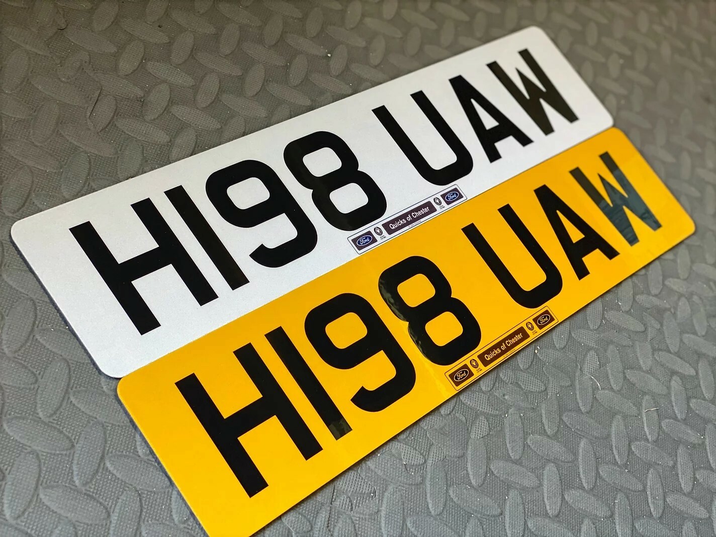 Pair Of Reproduction Retro Dealership Dealer Style Car Number Show