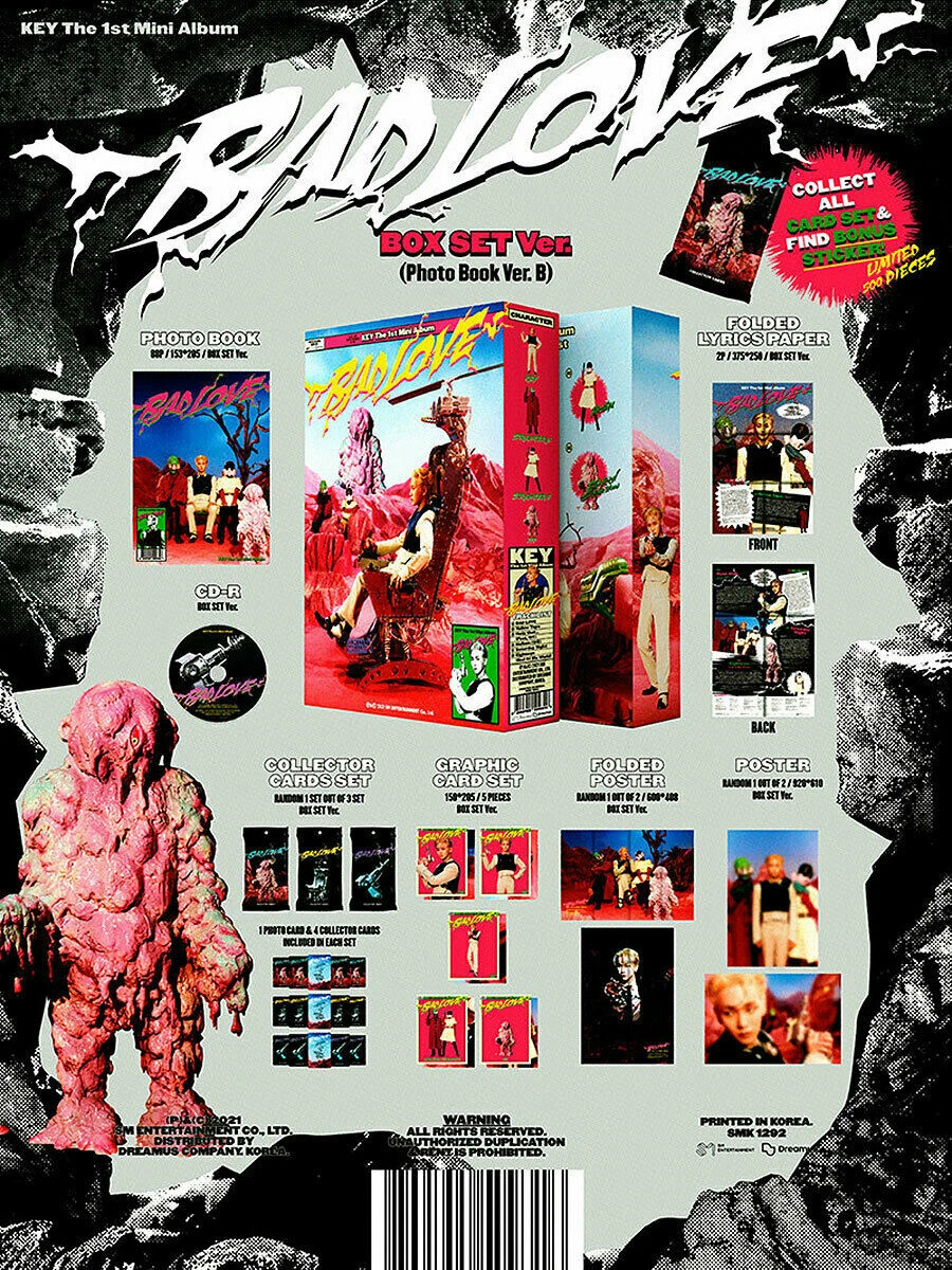 SHINEE KEY [BAD LOVE] Album SPACE RAY GUN+BOX SET 2CD+POSTER