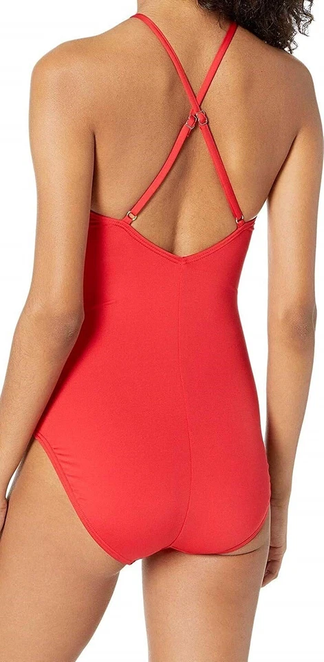 Traje de baño Kate Spade New York 168969 para mujer de una pieza rosa liso rojo talla pequeña Foto 3 de 3