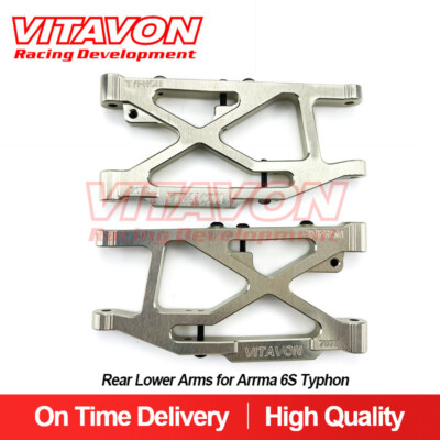 Vitavon CNC Aluminum 7075# Rear Lower Arms For Arrma 6S Typhon Titanium Color