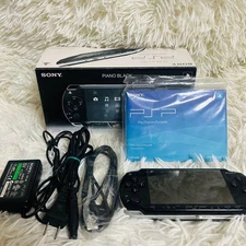 SONY PSP 2000 Piano Black Console Boxed Battery Charger Memory Card Tested