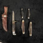 Lof of 5 VINTAGE Schrade pocket knives, multi blades, Boy Scouts If America — photo 1