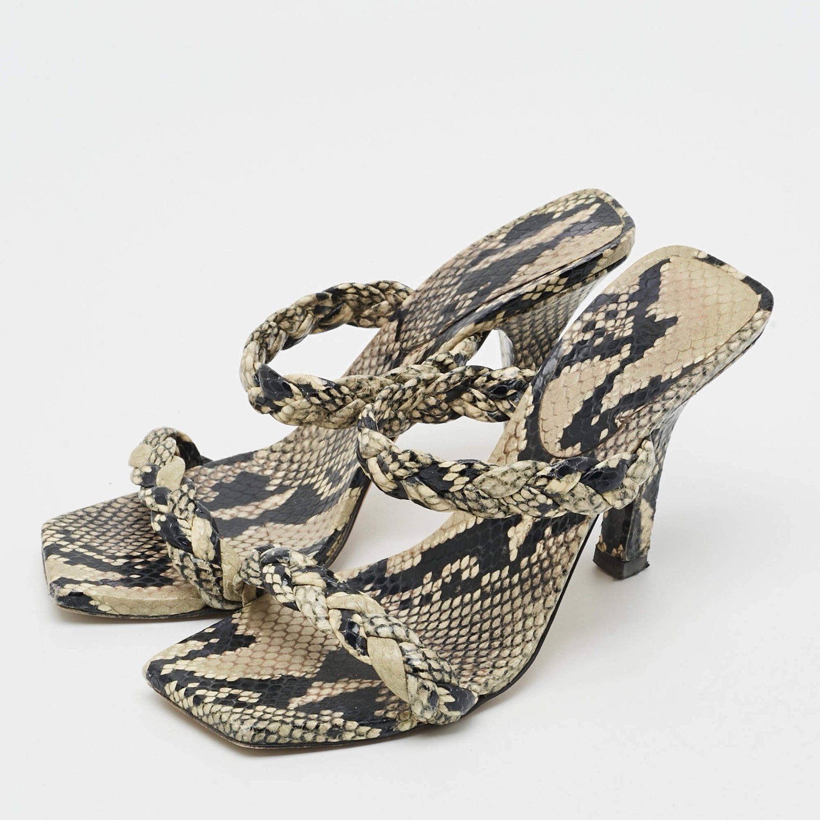 Paris Texas Size 36 GreyBlack Python Embossed Lea… - image 2