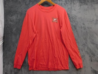 Miller High Life Shirt Mens L Red High Life Back Graphic Long Sleeve Cotton Poly