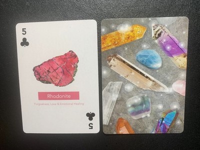 Swap Playing Card   Rhodonite    CRYSTAL HEALING CARD