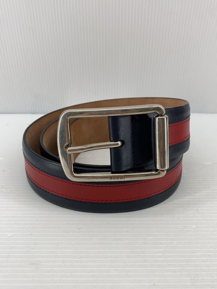 GUCCI Navy Blue Leather Belt for Men 295331