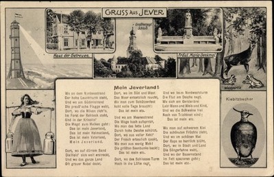 Poem postcard Jever in Oldenburg Friesland, lapwing cup, mein... - 10558441