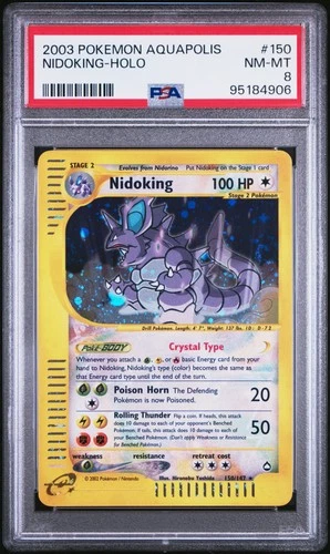PSA 8 Nidoking Holo 150/147 Aquapolis Pokemon
