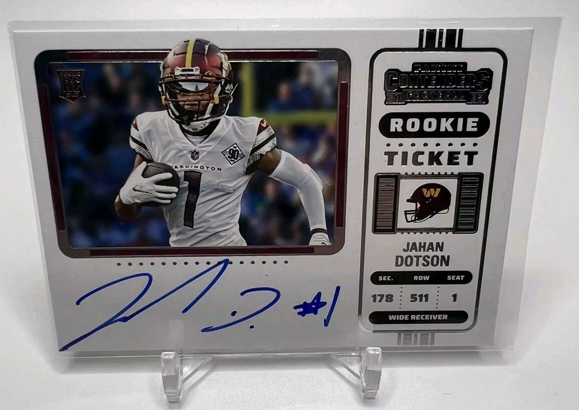 Jahan Dotson 2022 Panini Contenders Rookie Ticket Auto 121 Variation