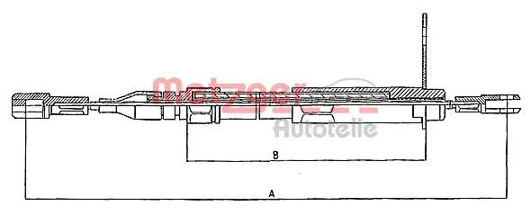 Cavo freno a mano posteriore Sx 10.943 METZGER per MERCEDES-BENZ 190 CLASSE E - Immagine 3