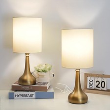 Set of 2 Bedside Touch Lamps, 16 Inch Dimmable Small Nightstand Lamp, Night L...