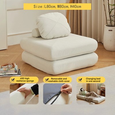 Kleines Stoff-Einzelsofa Schlafsofa Sitzgelegenheit Modern Samt
