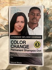 KISS Color Change Permanent Shampoo Dye, 100 Gray Coverage, Natural Plant 1oz