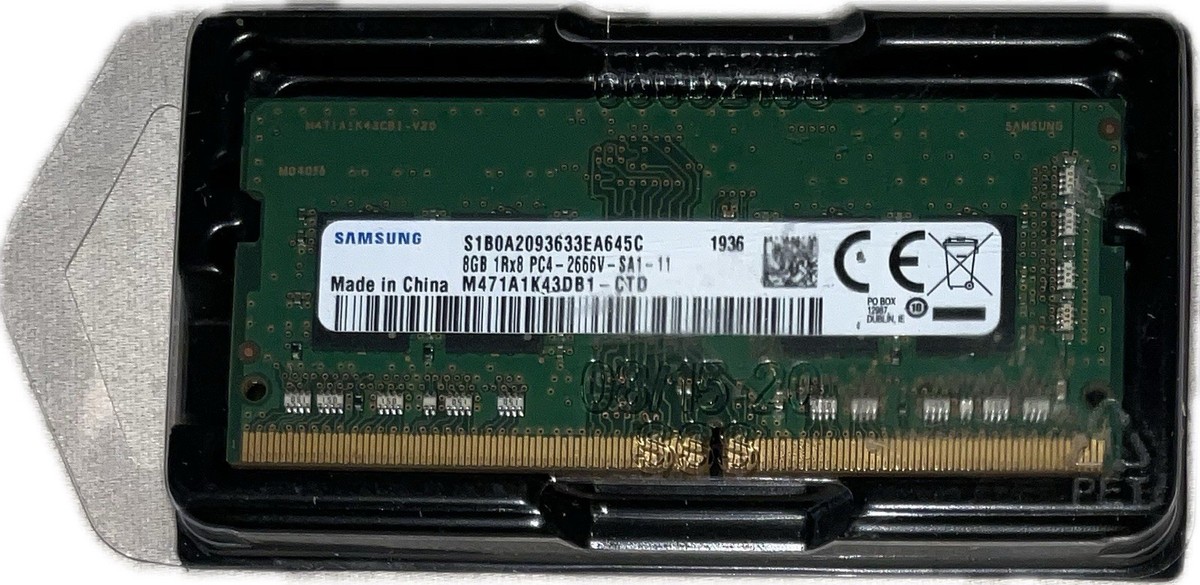 Samsung 8Gb 1Rx8 PC4 Memory pc4-2666v-sa1-11 m471a1k43db1 Samsung 8Gb 1Rx8 PC4 Memory pc4-2666v-sa1-11 m471a1k43db1