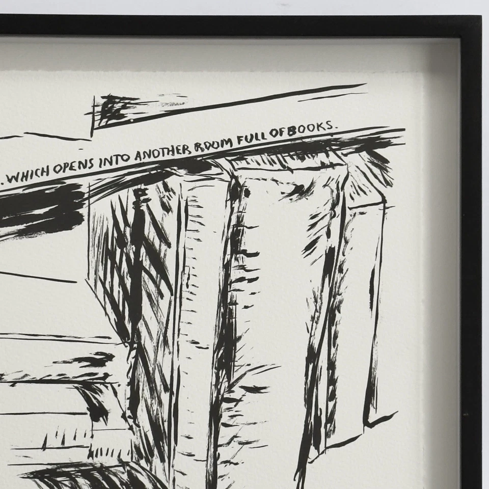 Raymond Pettibon - Sin título (dentro de la estantería...), firmado (2007, litografía) Foto 4 de 4